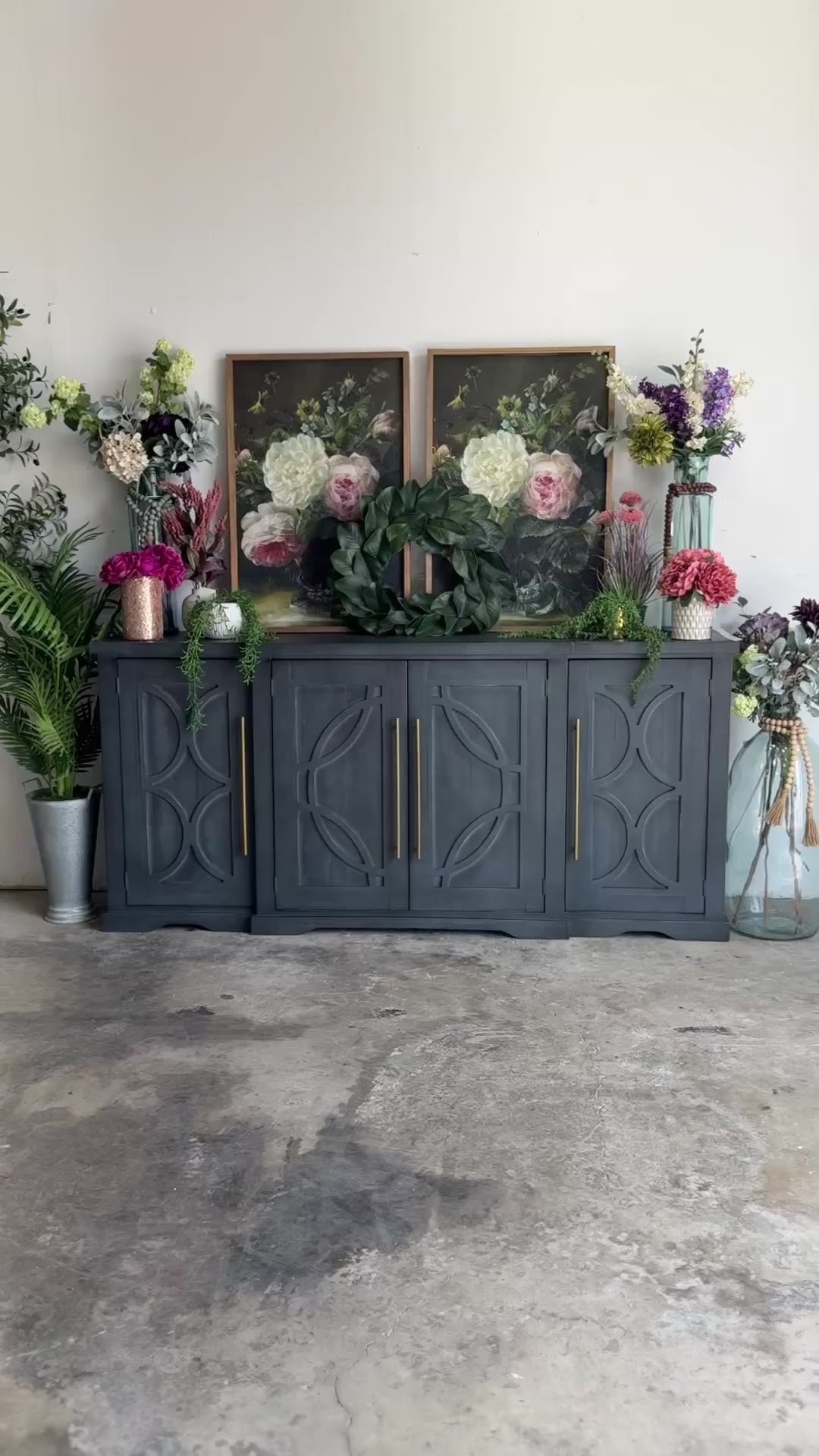 Circle Door Console-Blue Haze/Gold