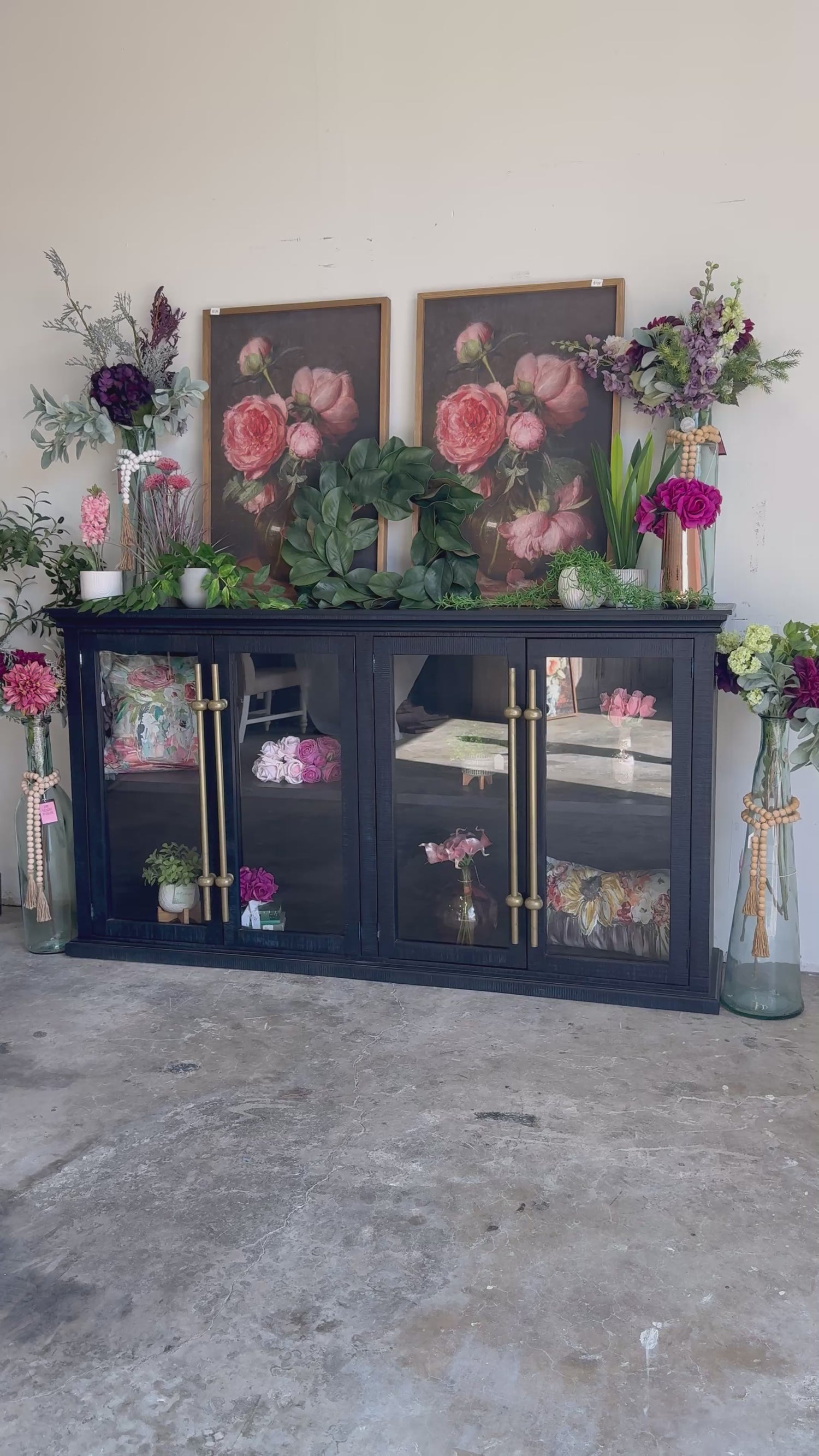 Emerson 4 Door Console-Deep Blue/Gold