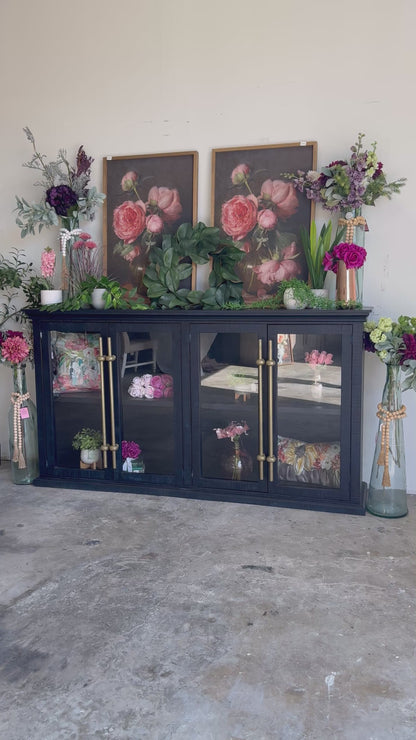 Emerson 4 Door Console-Deep Blue/Gold