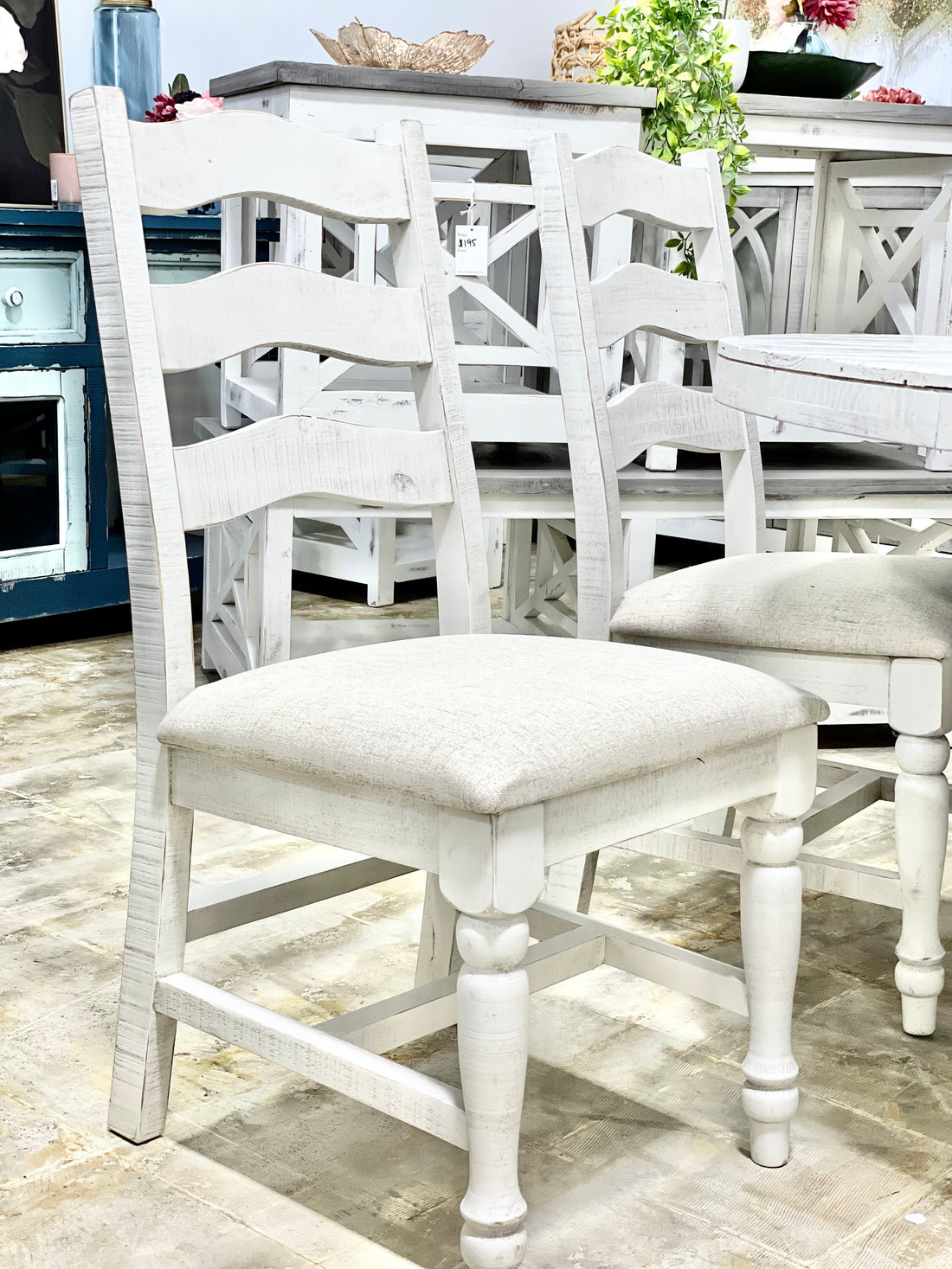 Bonanza Dining Chair- Light Beige Upholstery