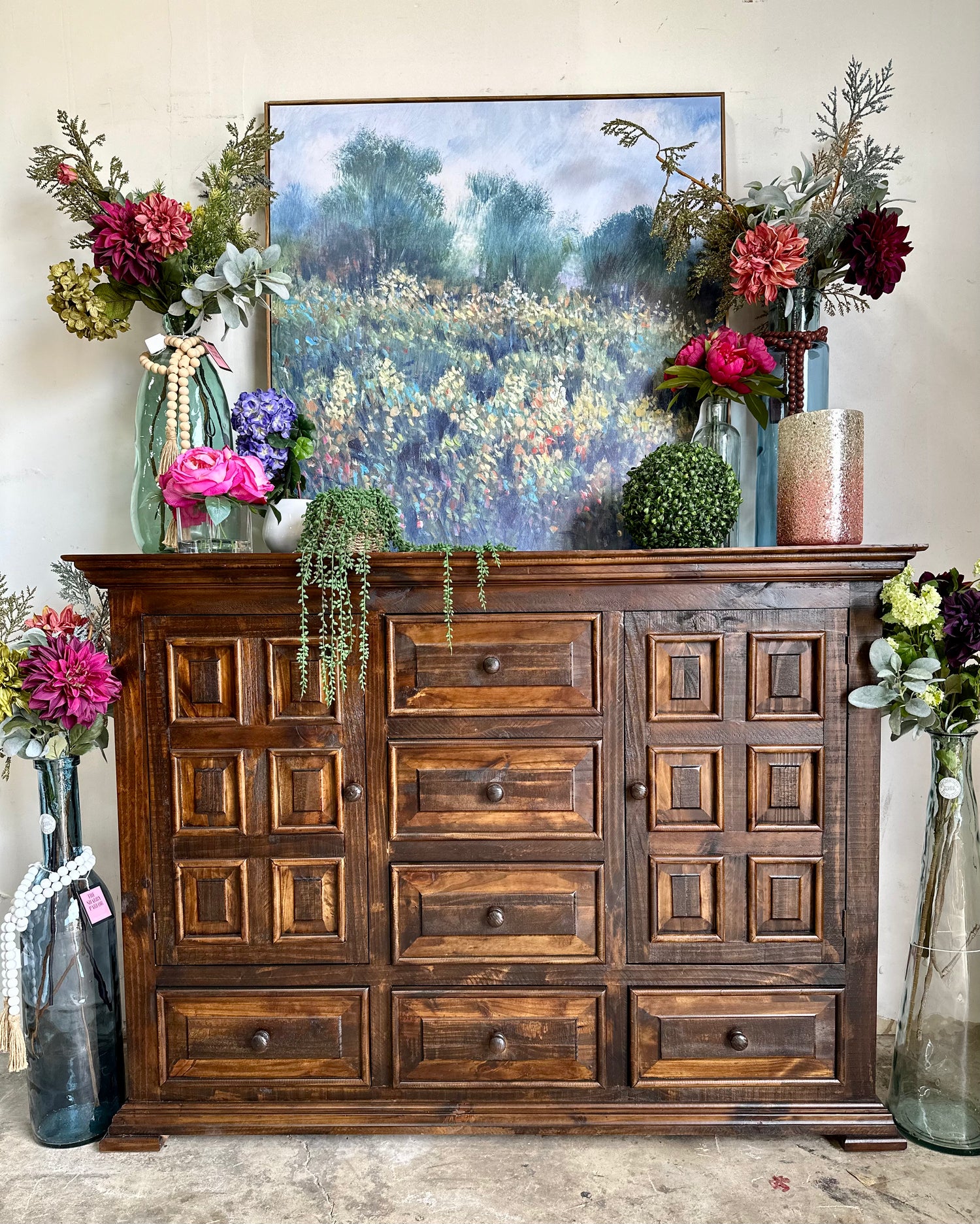 Chalet 6 Drawer 2 Door Dresser Walnut The Shabby Parlor