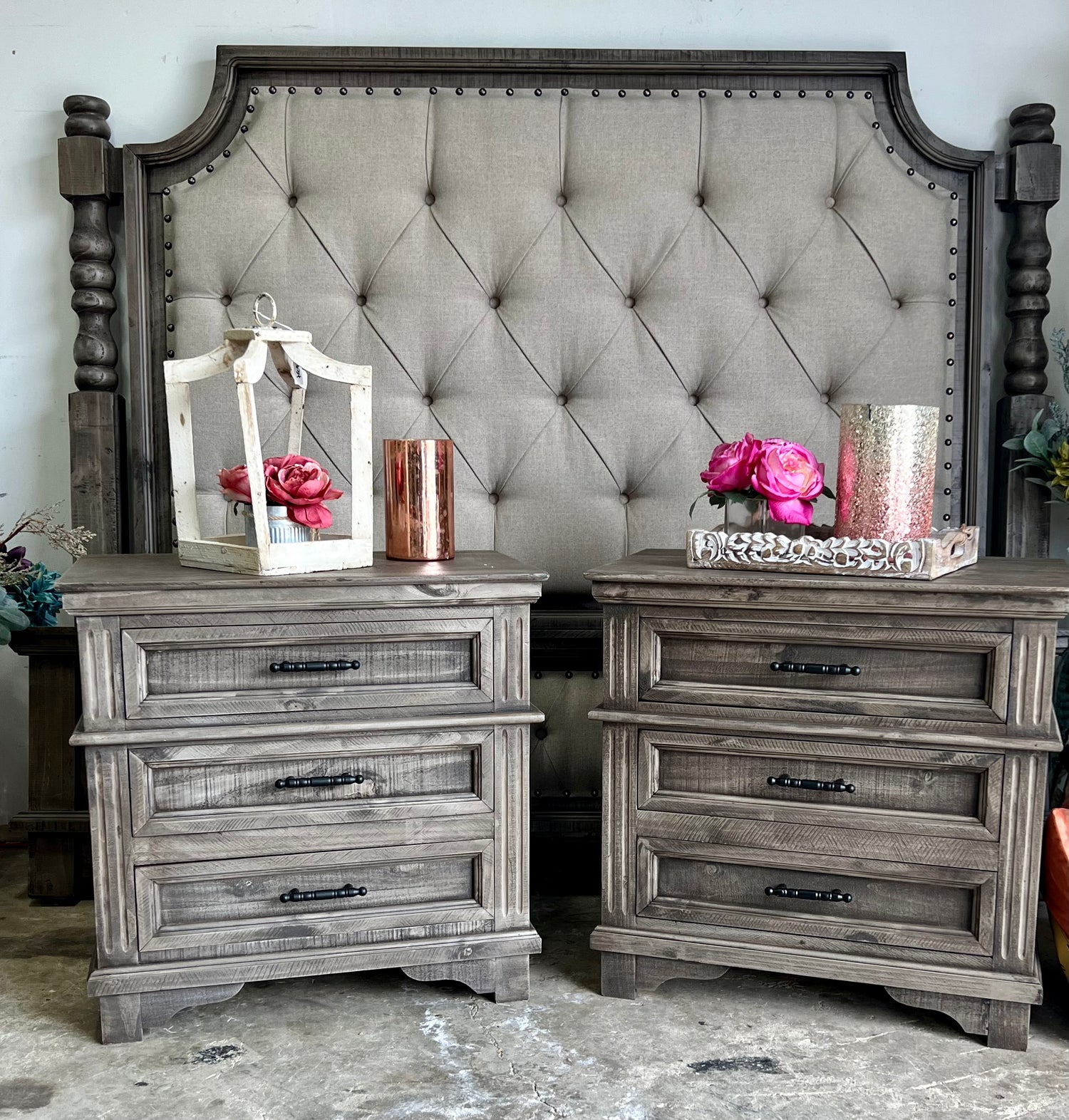 Gray wash nightstand deals