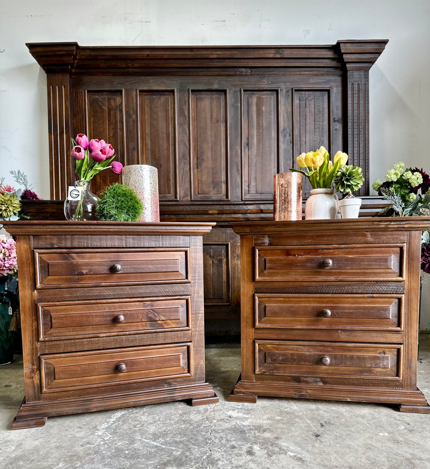Chalet 3 Drawer Nightstand Walnut The Shabby Parlor