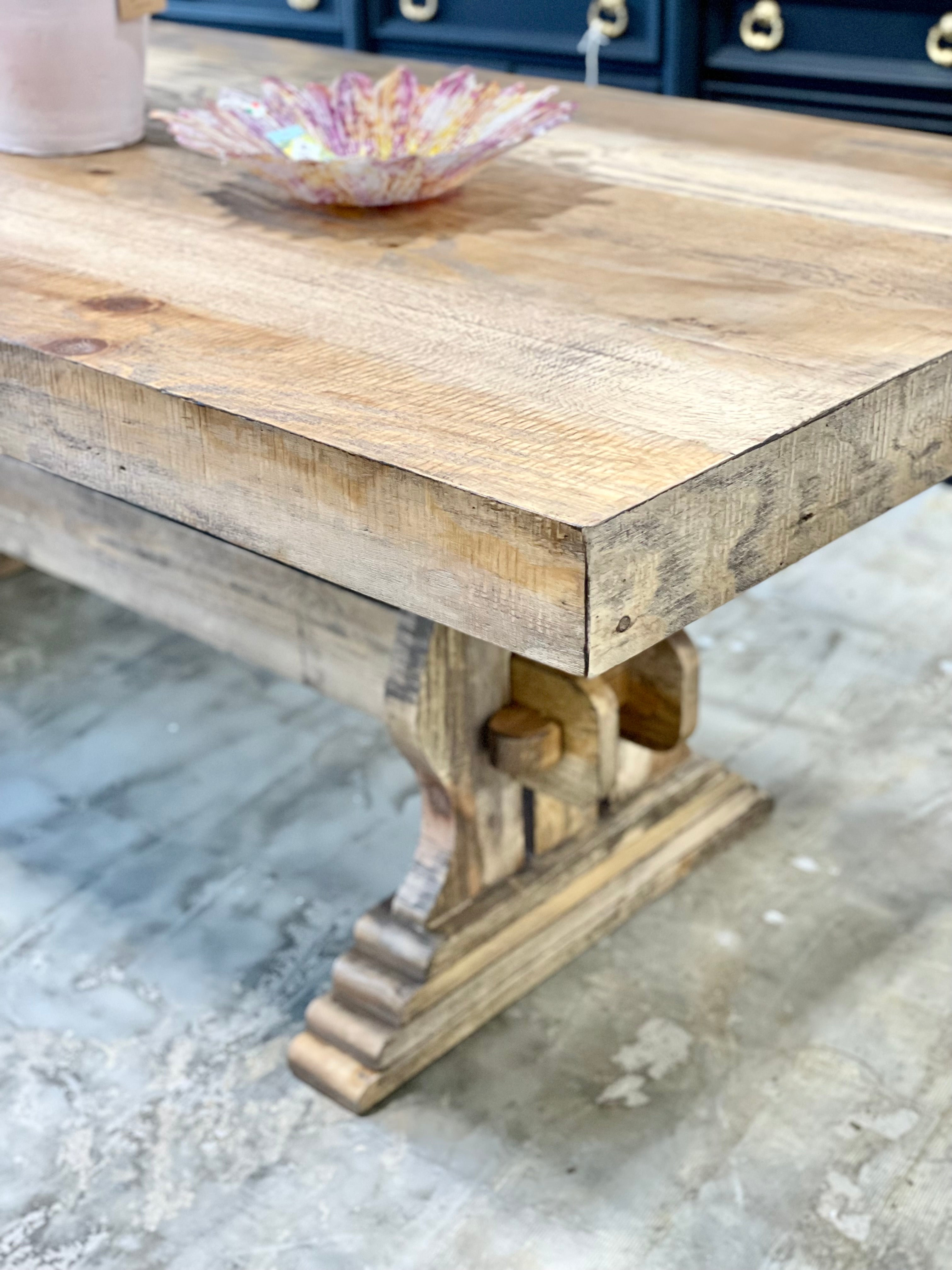 Chunky dining discount table and bench